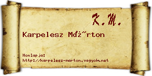 Karpelesz Márton névjegykártya